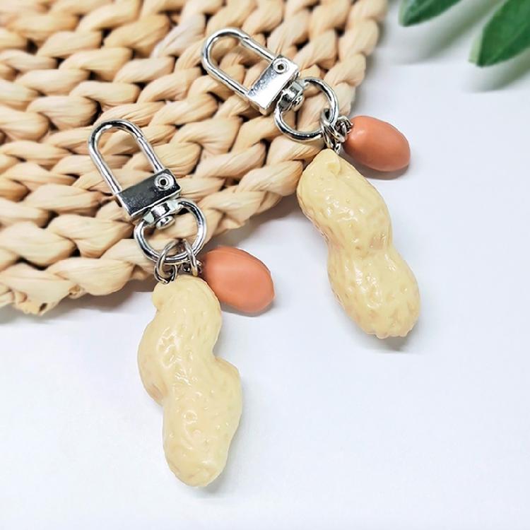 Stylish Peanut Keyring Keychain Pendant Bag Charm Key Jewelry PVC and Alloy Texture Great for Gifting and Collecting