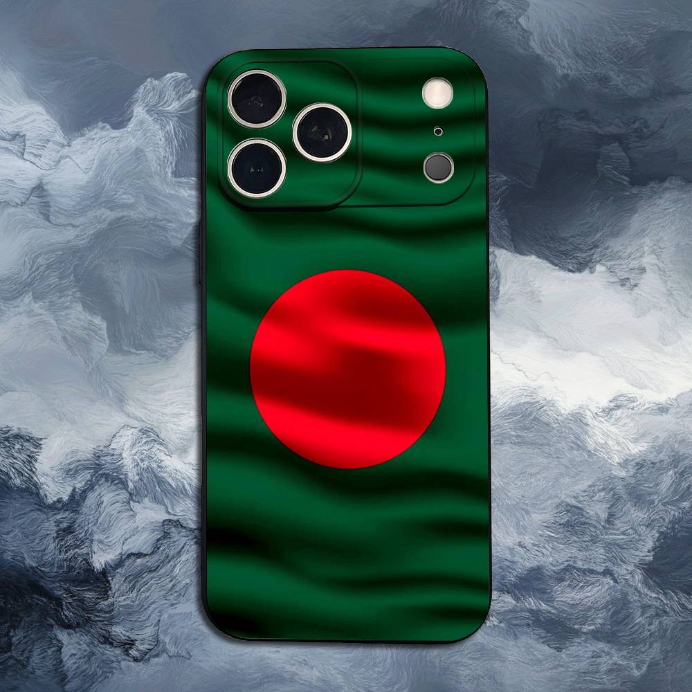 Bangladesh Flag For iPhone 13,17,11,12,16,14,15,Plus,Pro Max,XS,X,XR,SE,Mini,8,7,Soft Silicone Black Phone Case