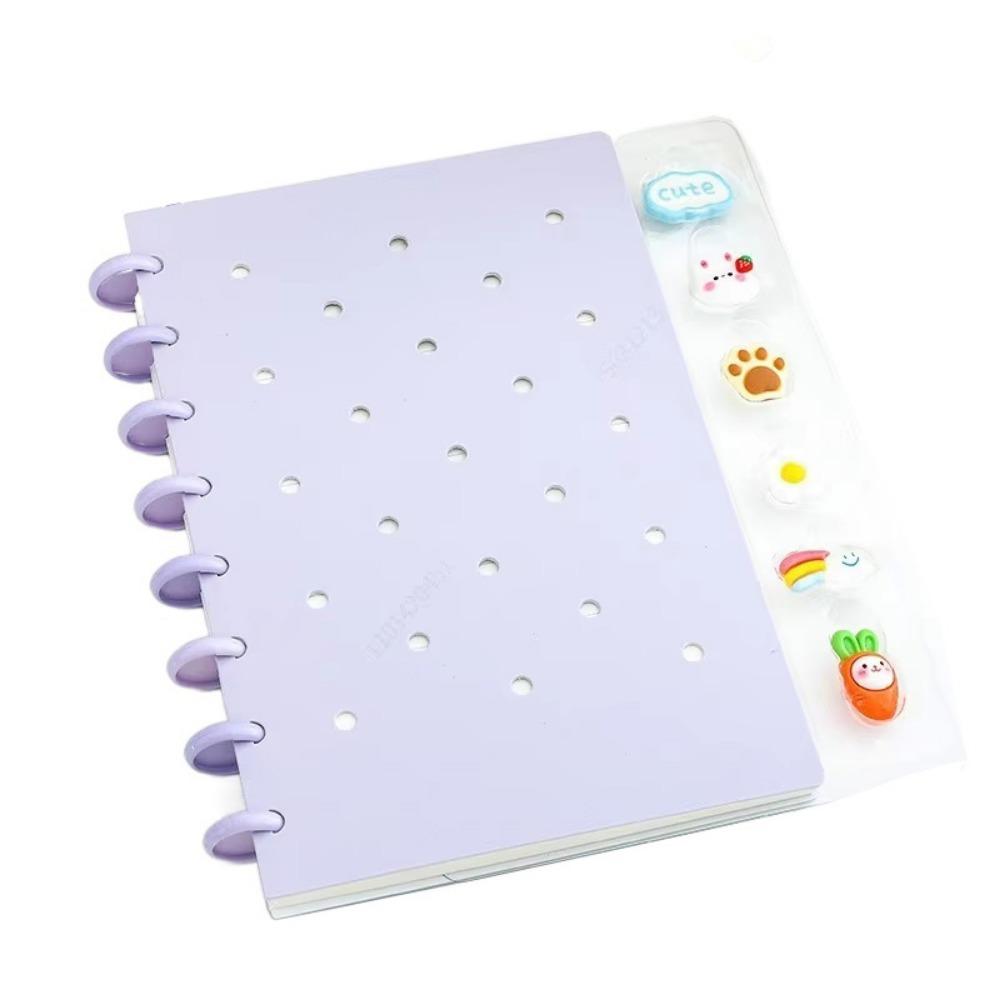 

Detachable Mushroom Buckle Hole Notebook Cartoon Detachable Notepad Ladies Diary фиолетовый