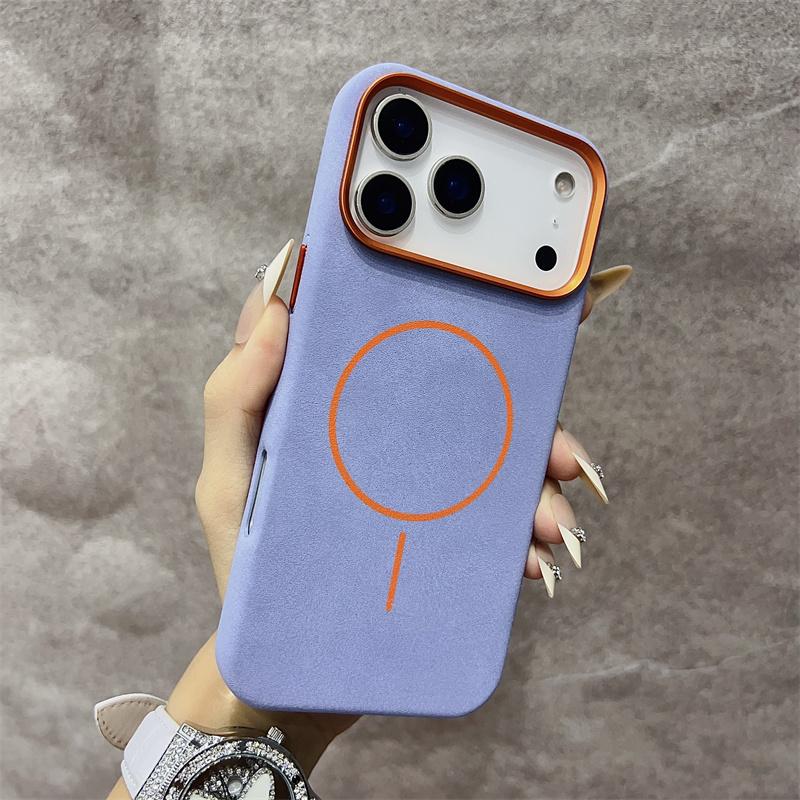 

Luxury for MagSafe Elephant Texture Case for iPhone 17 Air 16 15 Pro Max Magnetic Wireless Charging Alloy Lens Shockproof Cover iPhone 13 синій