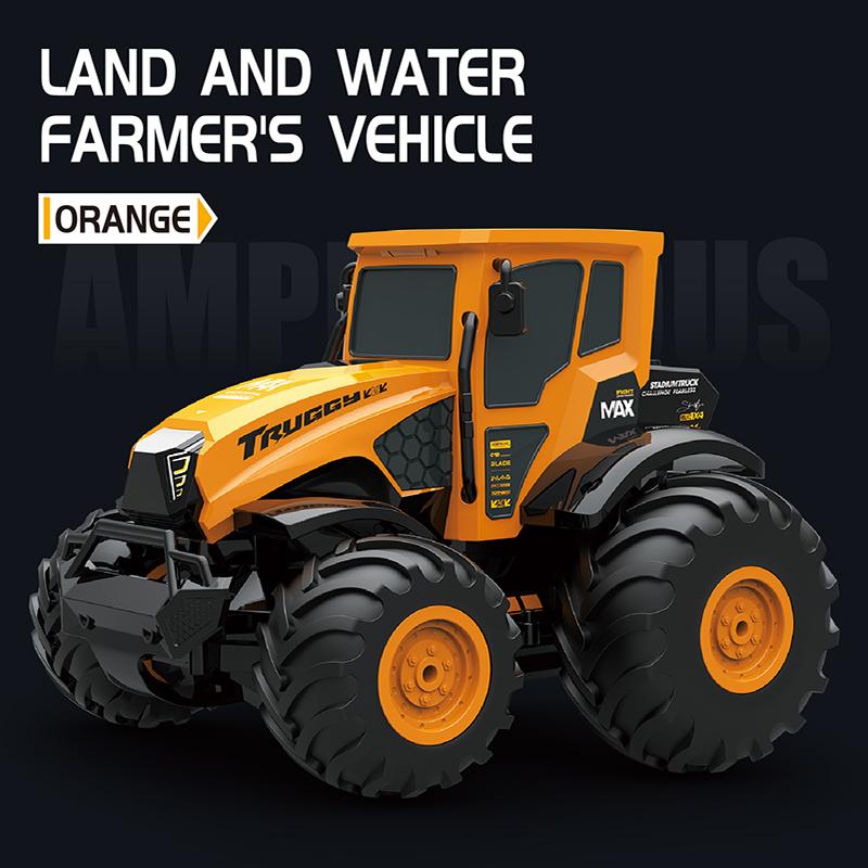 

1551 1:14 Full Scale Amphibious Vehicle 2.4G Remote Control Full Scale Throttle Can Be Off-Road And Climb Remote Control Car Toy оранжевый
