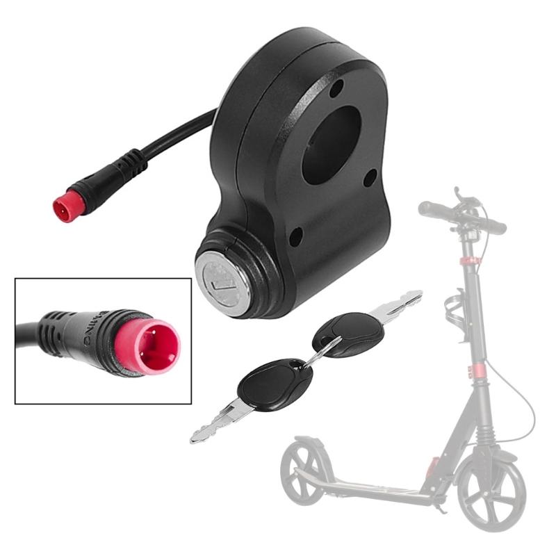 2Pin Ignition Lock With Two Key For Kukirin Electric Scooter ABS Metal Throttle Accelerator Switches Easy Installation
