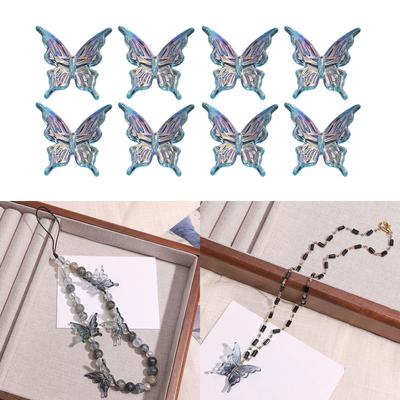 20pcs Acrylic Butterfly Shaped Loose Beads for Handmade Crafts Jewelry Components Necklace Bracelet Making Accessories