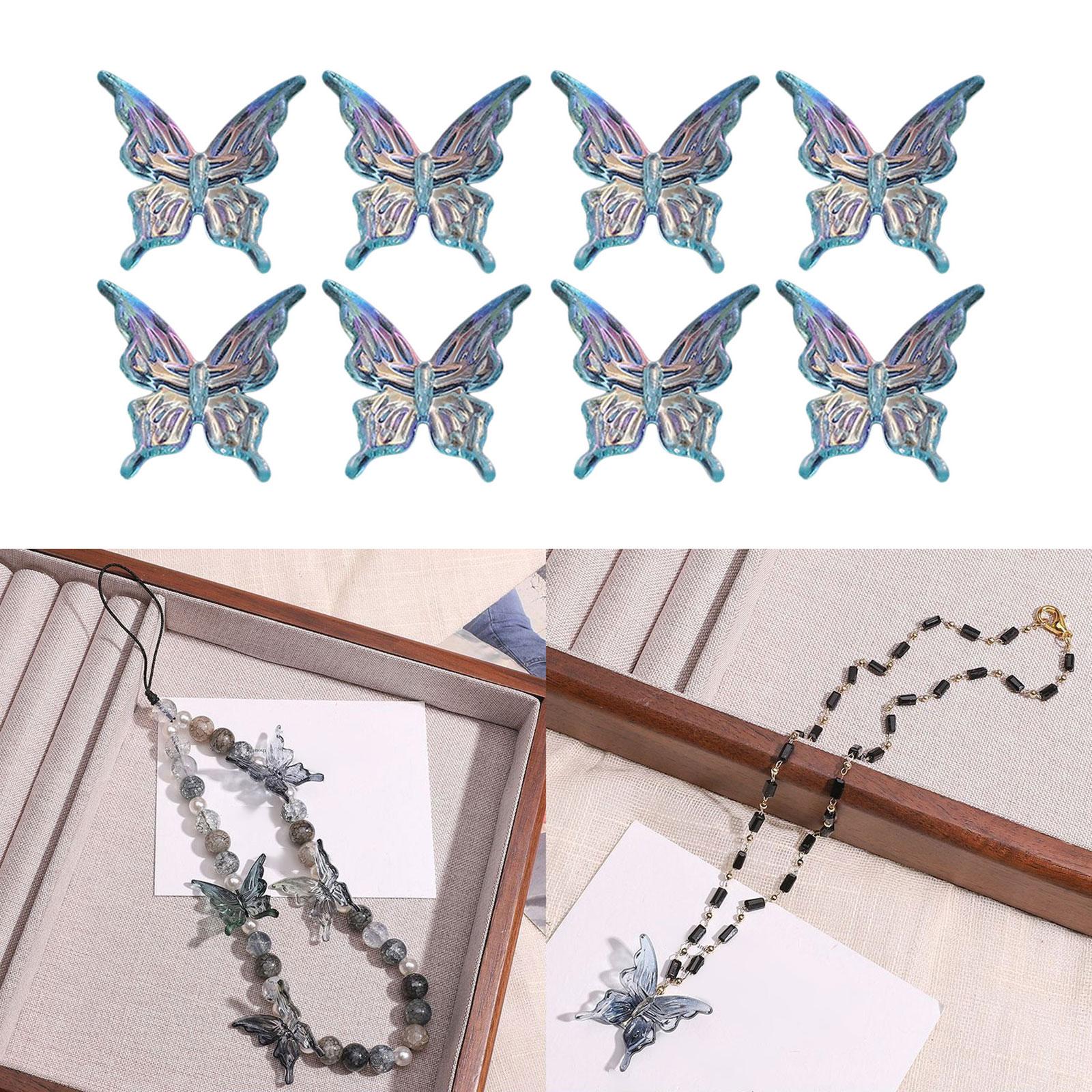 

Pack Of 20 Colorful Butterfly Beads for Jewelry Making and Craft Projects Loose Spacer Beads for Necklaces Bracelets рожевий