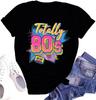 LINZEOO Damen 80er Jahre Hemden Take Me Back to The 80s T-Shirt Retro Party Musik Tee Top