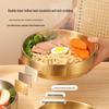 ZISIZ Golden Stainless Steel Double-Layer Noodle Bowl
