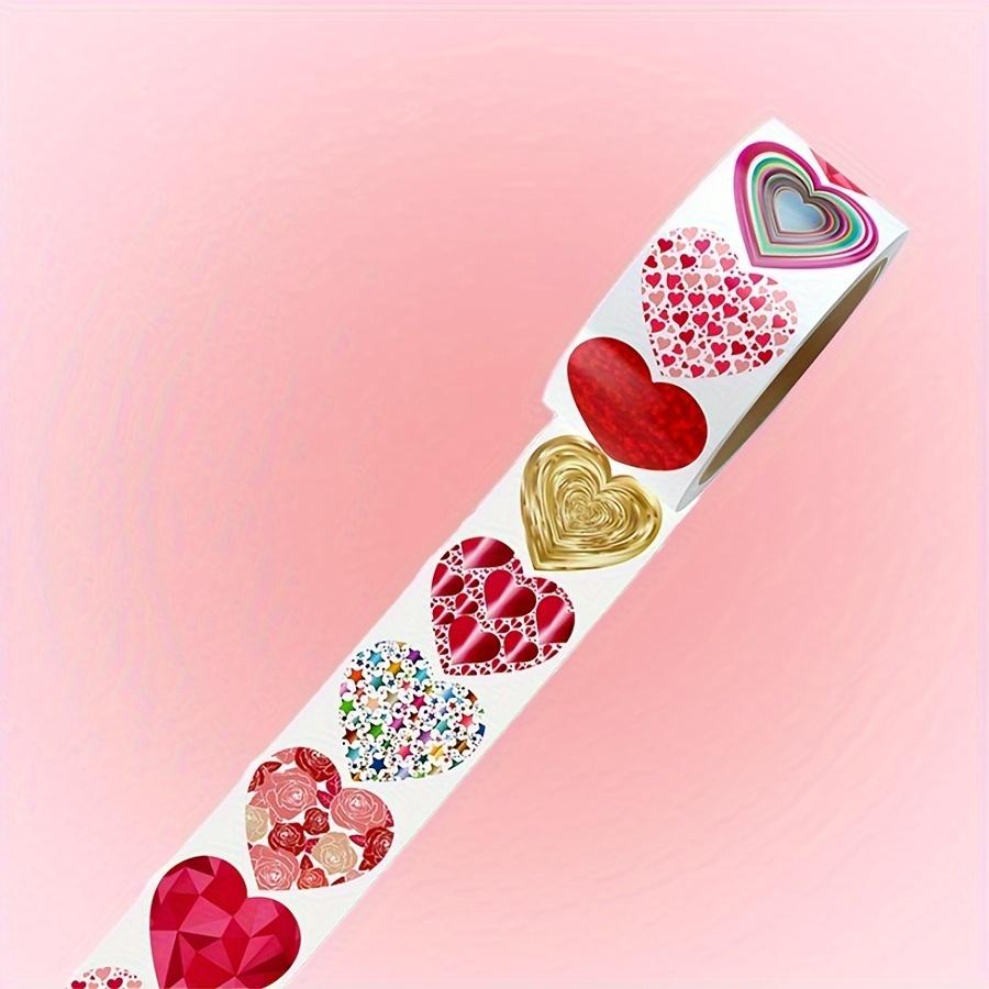500pcs/roll - Pink Love Stickers, Heart-shaped Stickers, Love Labels for Valentine's Day, Mother's Day Weddings, Envelope Gift Packaging Decorations