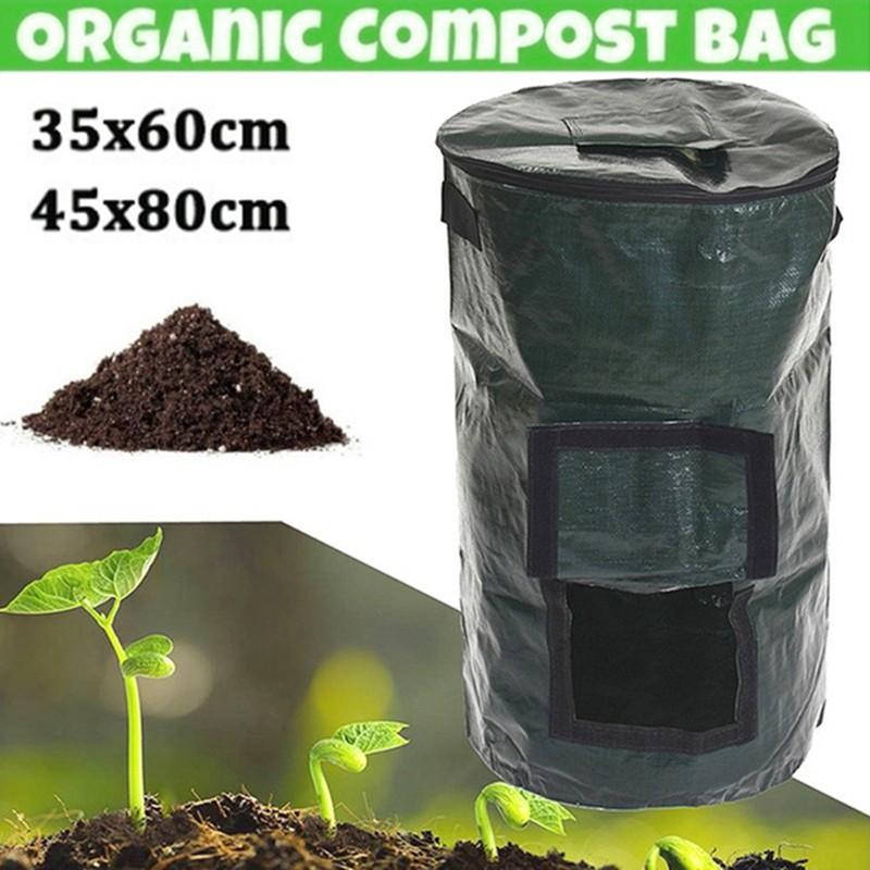 Garden Yard Accessories Compost Bag With Lid Homemade Organic Ferment Organic Waste Bag Kitchen