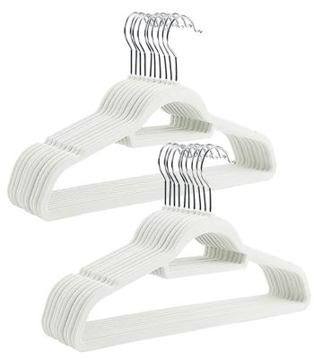 AYO Prevents Clothes from Closet Rotating High Load Capacity Non-Slip Hangers, 20-Pack, Ivory, Deforming, Sturdy, Storage, 360-Degree Hook,
