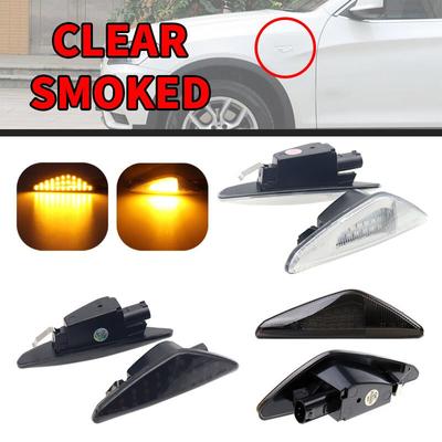 2ks LED kouřová / čirá boční obrysová světla směrová světla pro BMW X5 E70 2007-2013 X6 E71 E72 2008-2014 X3 F25 2011-2017