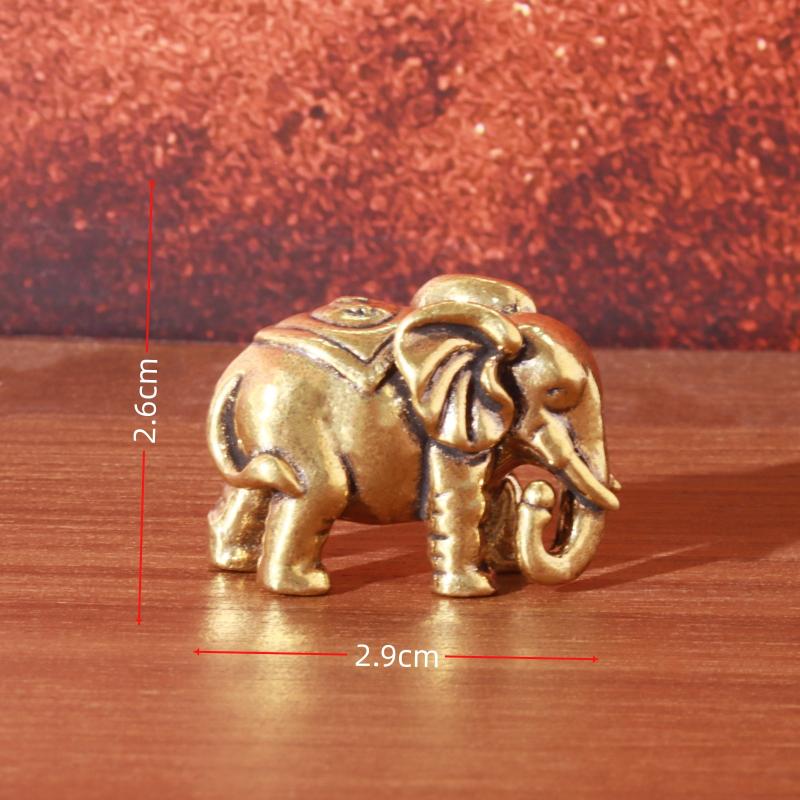 1Pcs Brass Elephant Tea Pot Incense Holder Desk Decoration Solid Copper Statue Figurines Antique Elephant Ornament