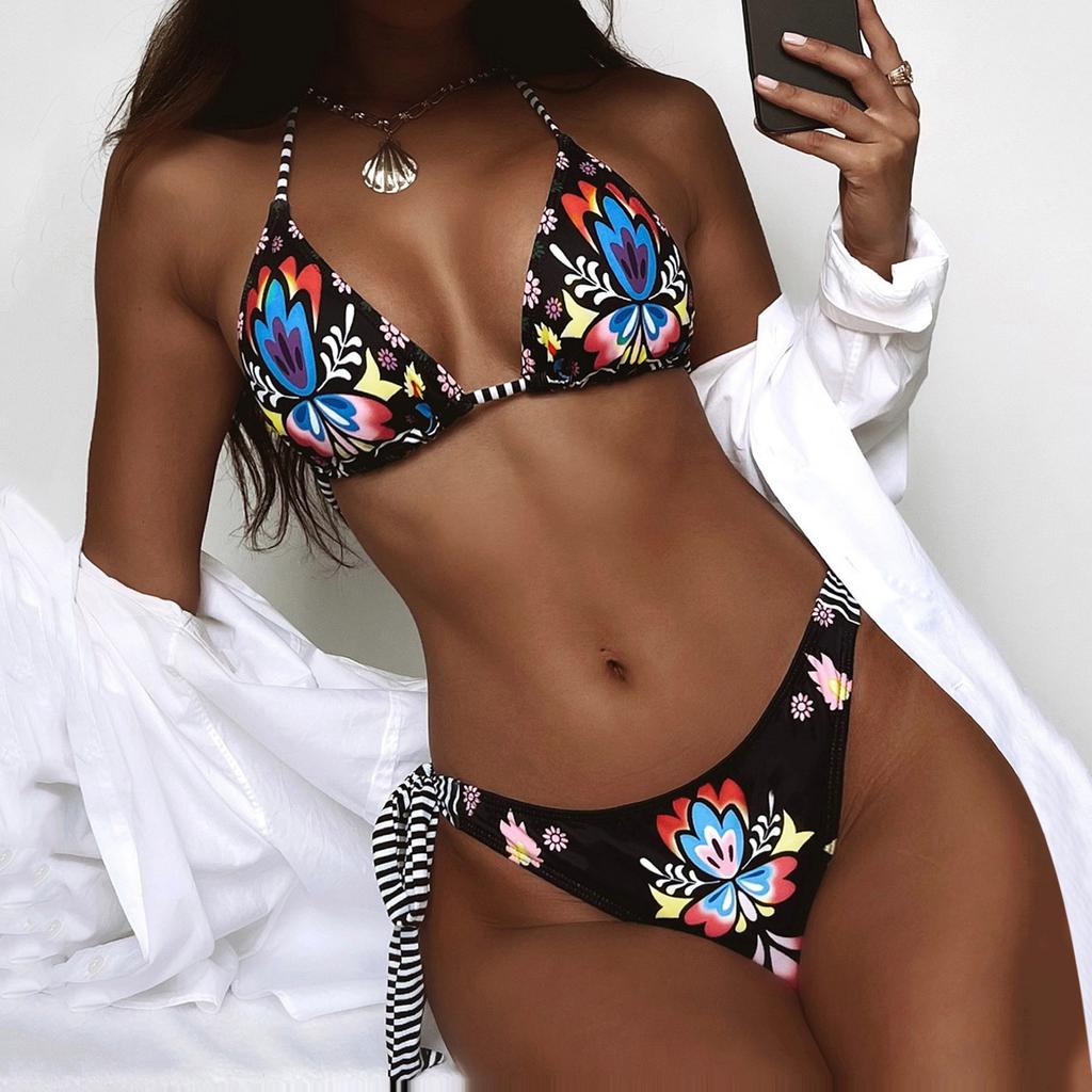 Bikini Women Swimwear 2025 Women'S Bikini Set With Contrast Piping Triangle Brazilian Bikini Swimwear Two Maillot De Bain Femme
