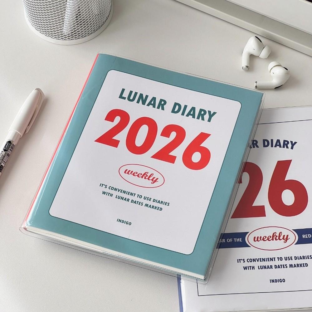 2026 Schedule Life Planner Book Minimalist with Calendar Student Study Diary Planner Hardcover Retro Journal Notebook School