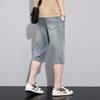 Pantaloncini in Denim Tencel da Uomo Estivi Sottili Freschi Larghi Dritti Casual Versatili Pantaloni Corti Jeans alla Moda