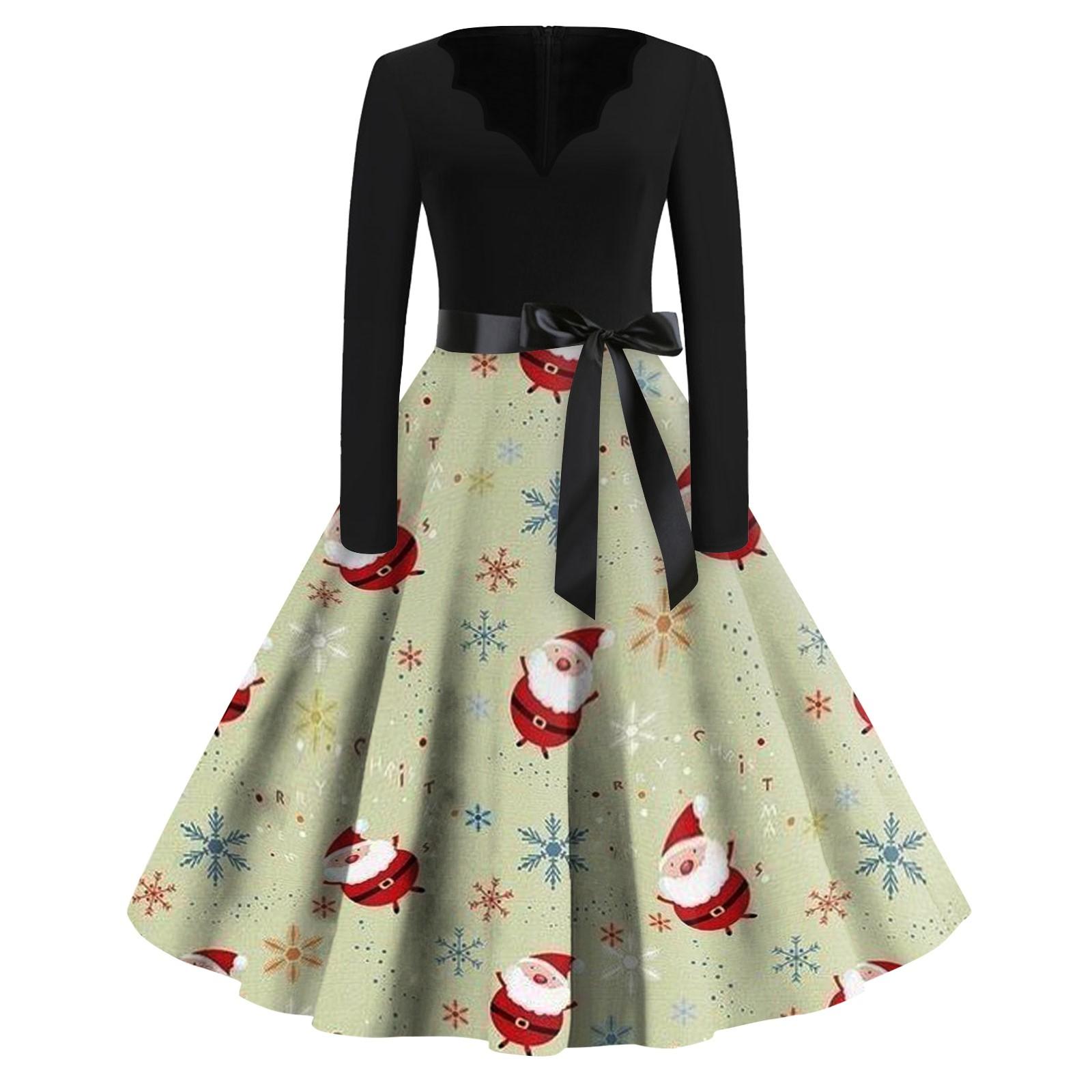 Женское повседневное модное длинное платье с V-образным вырезом и длинным рукавом — фото 4