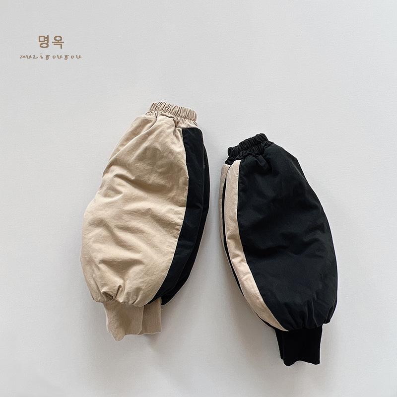 Kids Contrast Color Thickened Fleece Casual Long Pants For Boys And Girls