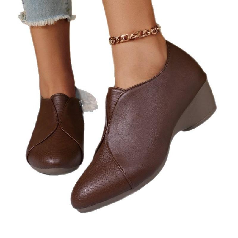 Single Shoe High-cut New Style Women's Pointed-toe Flat-bottom Soft-soled Casual Shoes