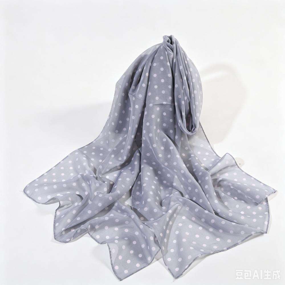 Thin Chiffon Polka Dots Printed Scarf Breathable Long Beach Silk Scarf Sun Protection Shawl Travel