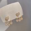 S Silver Needle Full Diamond Love Earrings Women's Year New Trendy High-end Light Luxury Niche Design Stud Earrings Women