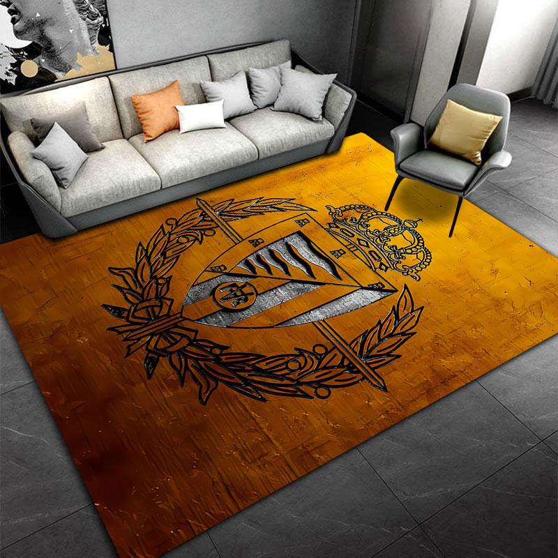 Royal Crest on Golden Carpet suitable as a non-slip mat for the living room or bedroom sofa