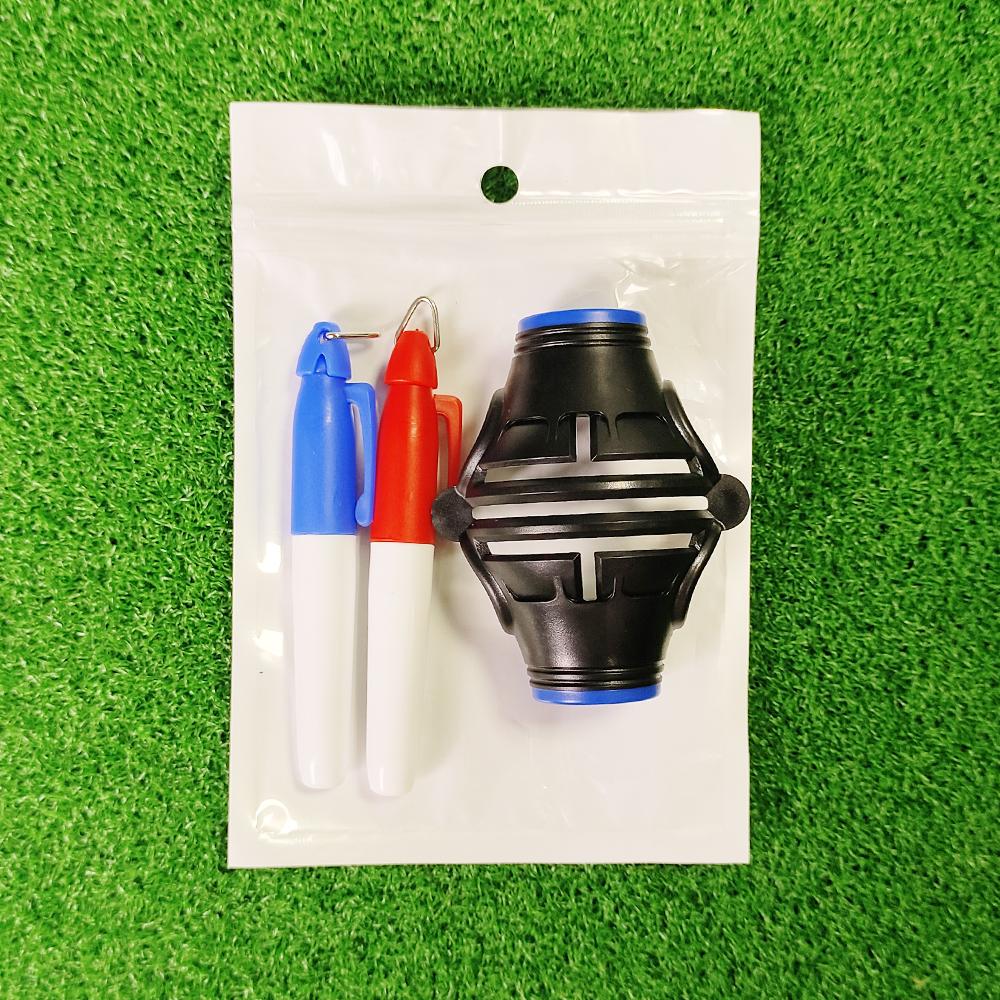 Golf Ball Line Marker, Putting Alignment Tool with 2 Pens, Portable Golf Training Aid for Accuracy Improvement