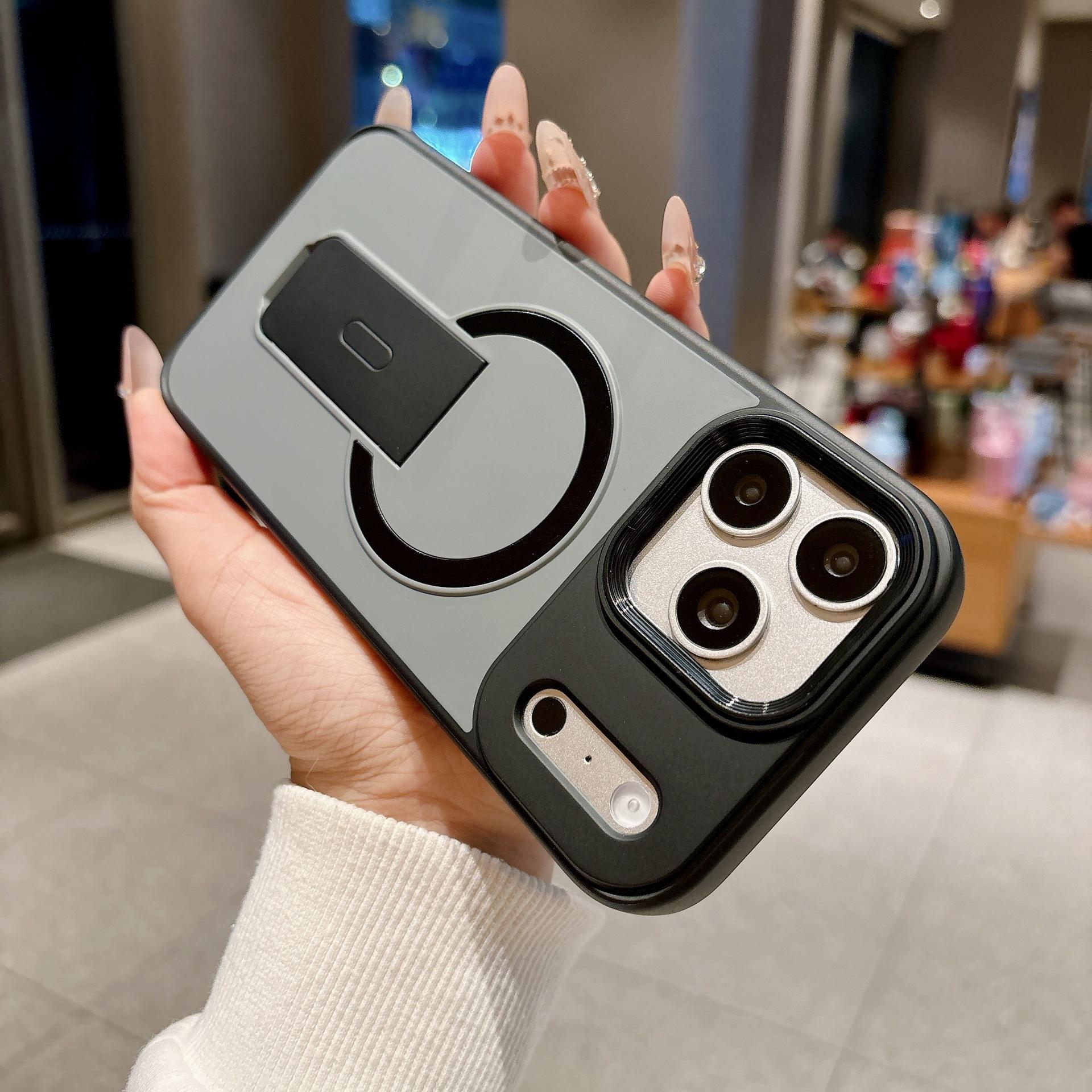 

Invisible folding bracket is suitable for iPhone17 mobile phone case, anti-drop Apple 16promax magnetic protective case. iPhone 17 PROMAX