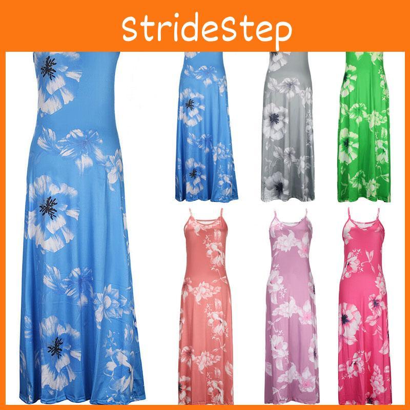 Women's Oversized Floral Printed Sleeveless Maxi Dress For Summer Holidays