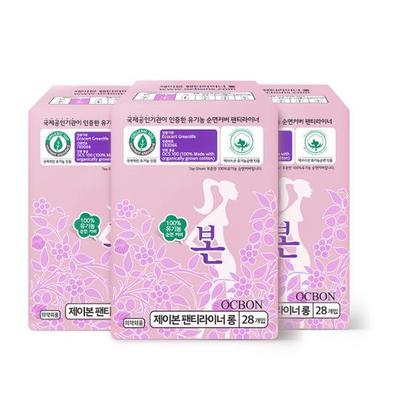 Organic Organic Ultra Slim Panty Liner 3 Packs, Choose 2 Types (Regular 34P / Long 28P)