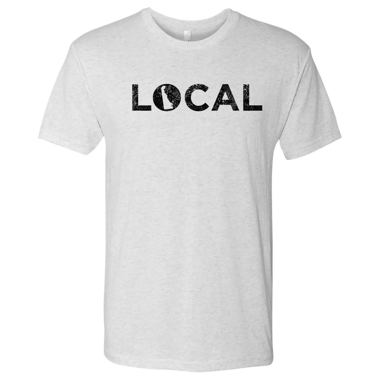 Delaware Local - USA State Pride Canvas Triblend T Shirt - Heather White S