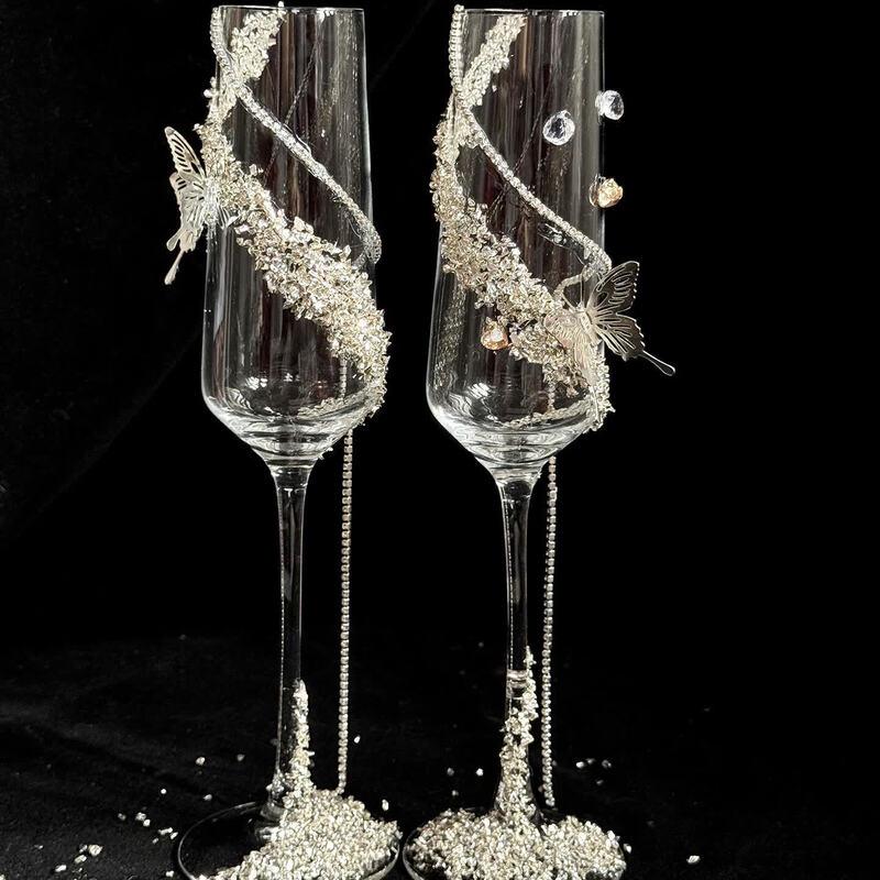 Tassel Butterfly Wedding Champagne Flute DIY Kit