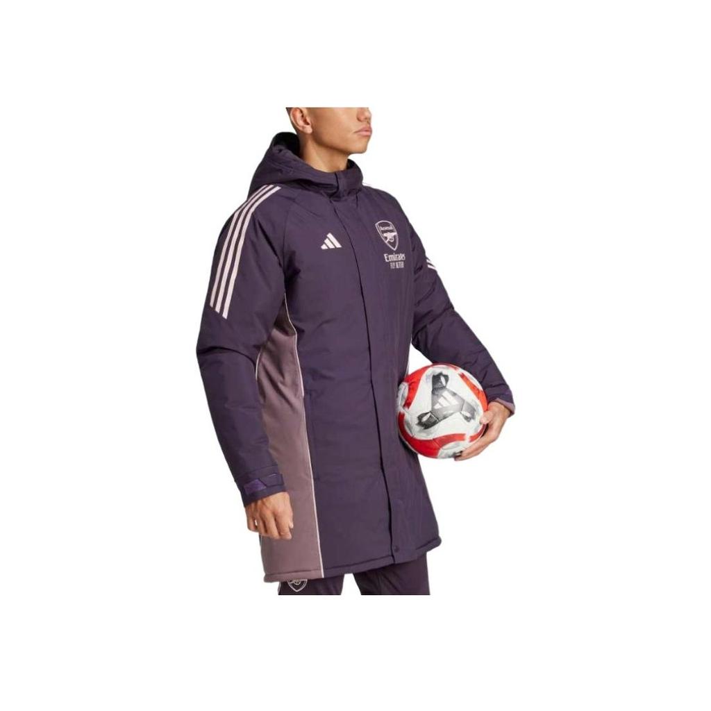 Adidas Football Series Striped Fashion Comfortable Versatile Long Sleeve Cotton Jacket Men Jackets Dark-Purple JF2926