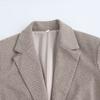 Women's Fashion Versatile Twill Suit Coat Autumn Straight Sleeve Flip Collar Single Buckle Blazers Jacket Office Lady Outcoat