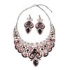 Elegant Full Diamond Clavicle Necklace & Earring Set for Evening Dress & Bridal Wear