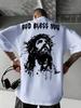 2026 Summer New Style Men's T-shirt Street Casual Fashion Simple Soft Comfortable Breathable 3D Angel Pattern Print