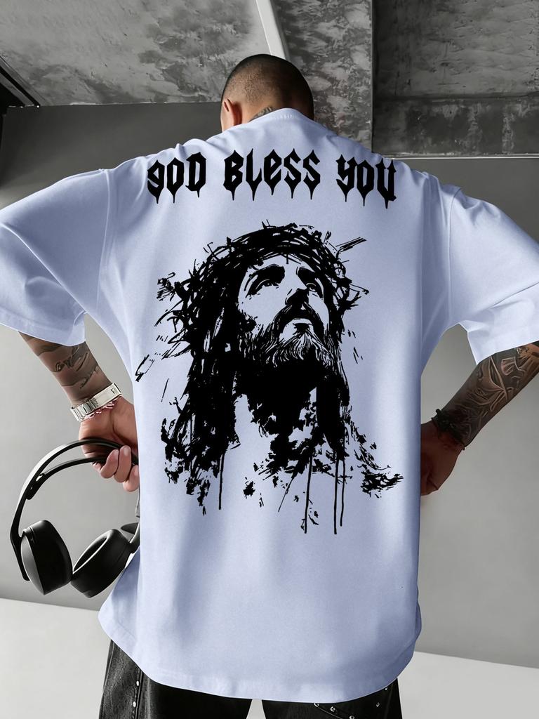 2026 Summer New Style Men's T-shirt Street Casual Fashion Simple Soft Comfortable Breathable 3D Angel Pattern Print