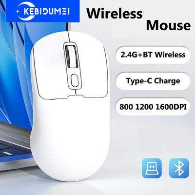 Bluetooth 5.4 Maus 2.4G Drahtlose Maus Dual-Modus Gaming-Maus 1600 DPI Leise Maus Wiederaufladbare Ergonomische Mäuse für PC Laptop Macbook Pro