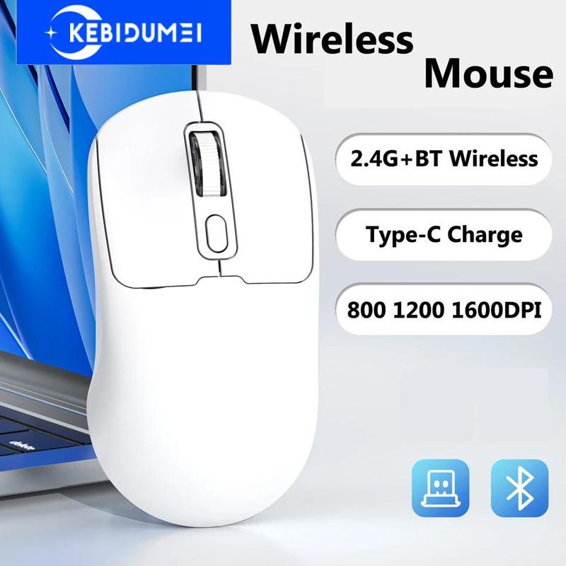 Bluetooth 5.4 Mouse 2.4G Wireless Mouse Dual Mode Gaming Mouse 1600 DPI Slient Mouse Rechargeable Ergonomic Mice for PC Laptop Macbook Pro