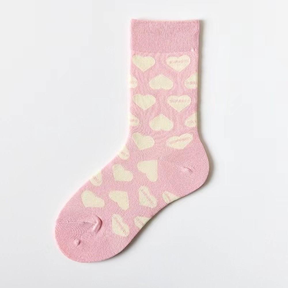 Valentine's Day Love Heart Socks Funny Women Socks Korean Style Love Mid-Tube Socks Gift