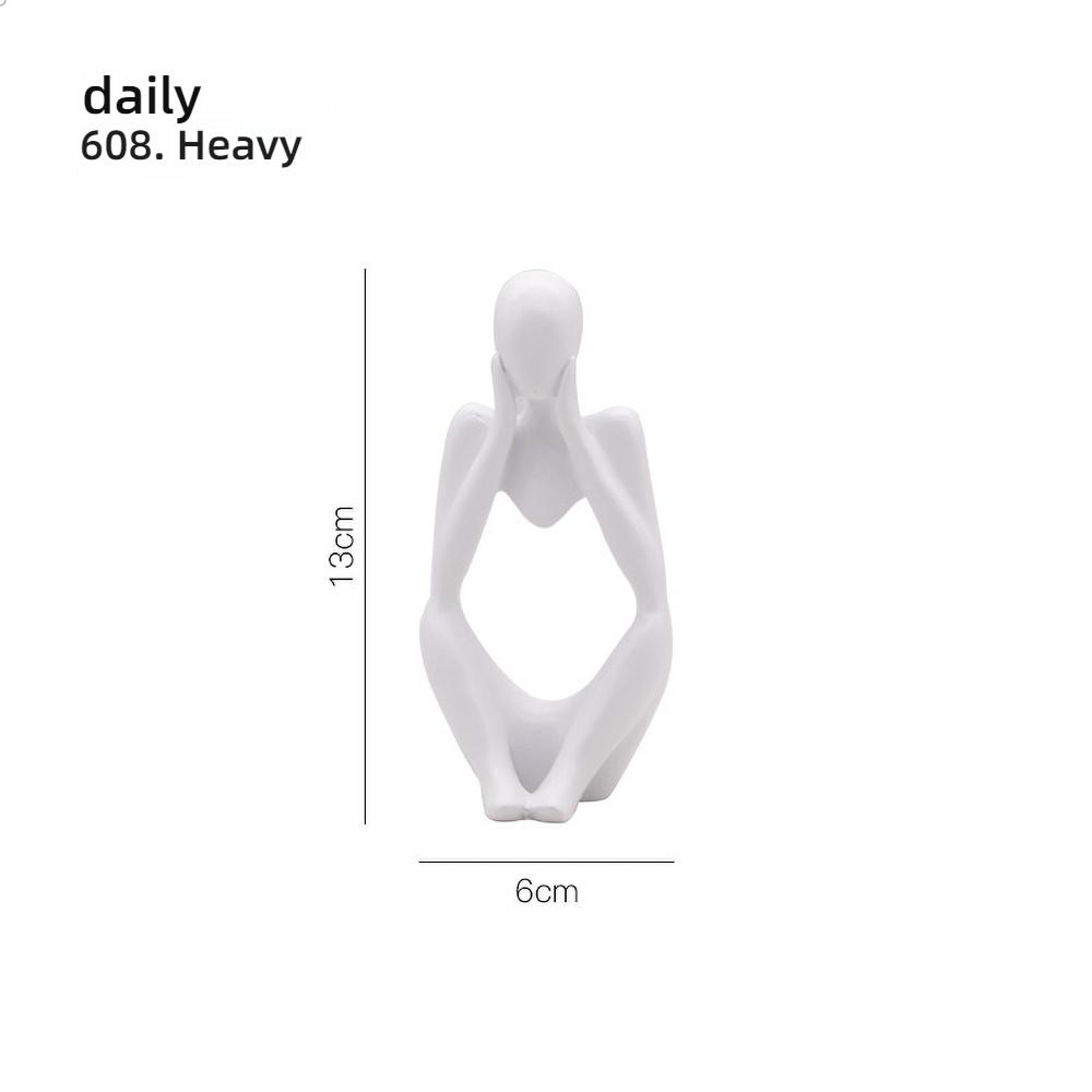 Modern Minimalist Resin Sculpture, Relaxed Character Statue Personalized Custom Name Home Desk Decor