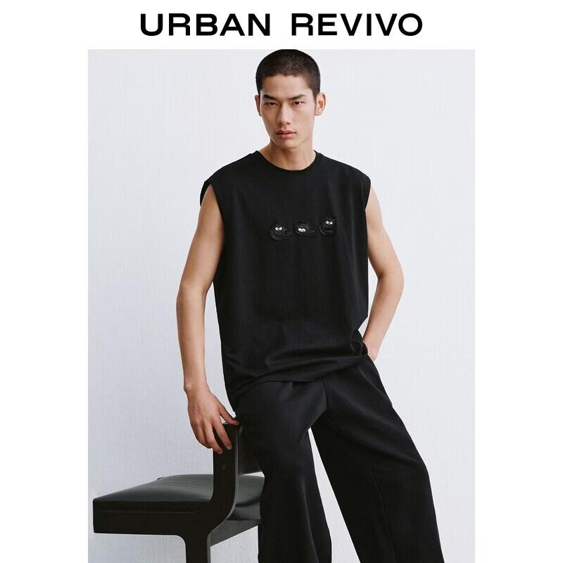 Men s Embroidered Cotton Round Neck Vest XS
