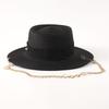 Fashionable Metal Letter Straw Hats for Women Men Summer Outdoor Holidays Beach Sun Hat Panama Hat