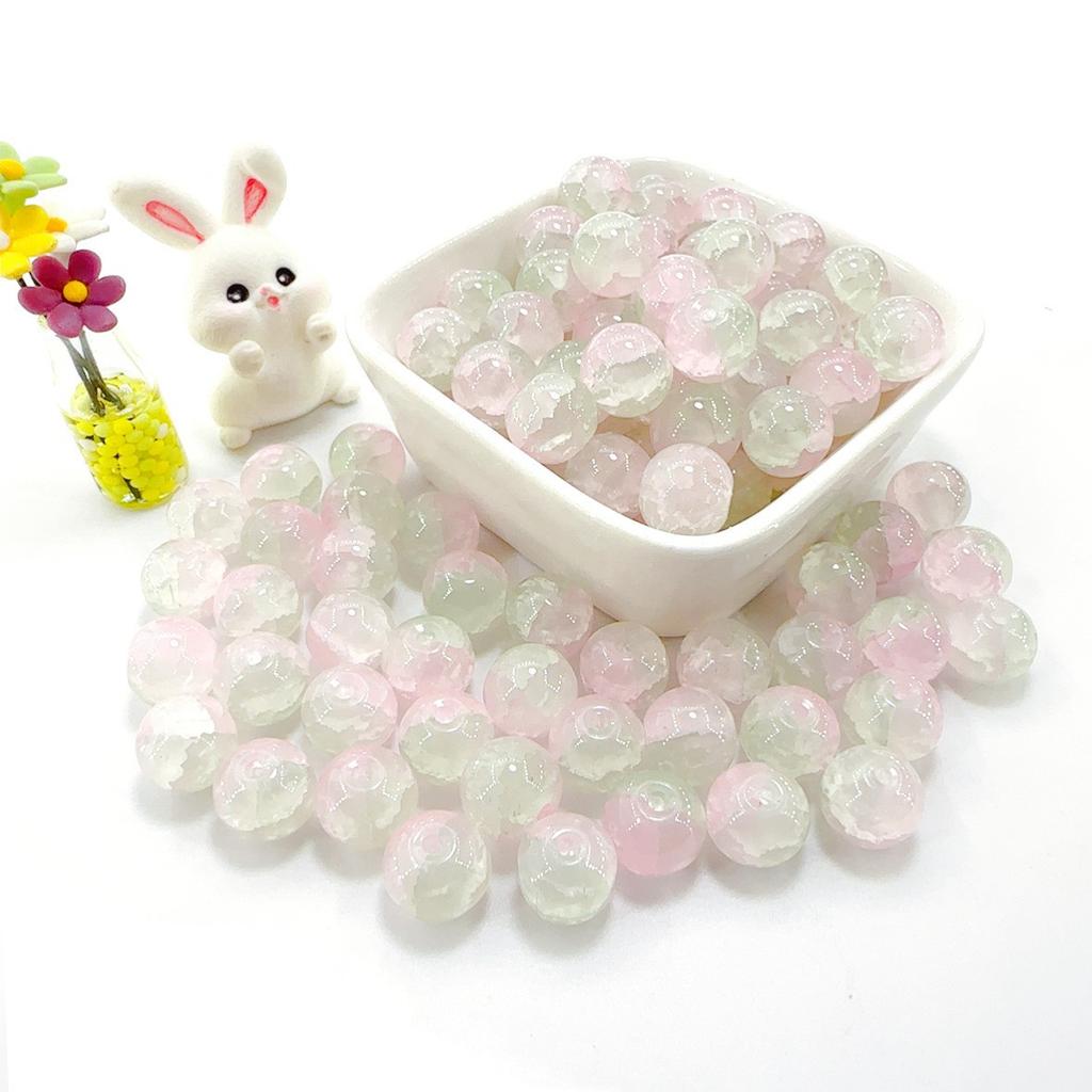 10mm Crackle Glass Round Beads, Loose Spacer Beads DIY Accessories for Bracelet Making 50pcs