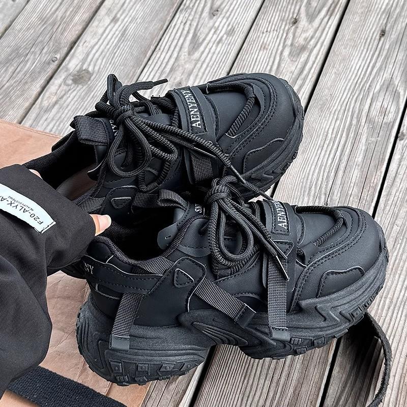 Daddy shoes women's 2025 new spring thick-soled heightening casual shoes muffin shoes little white shoes original design sense