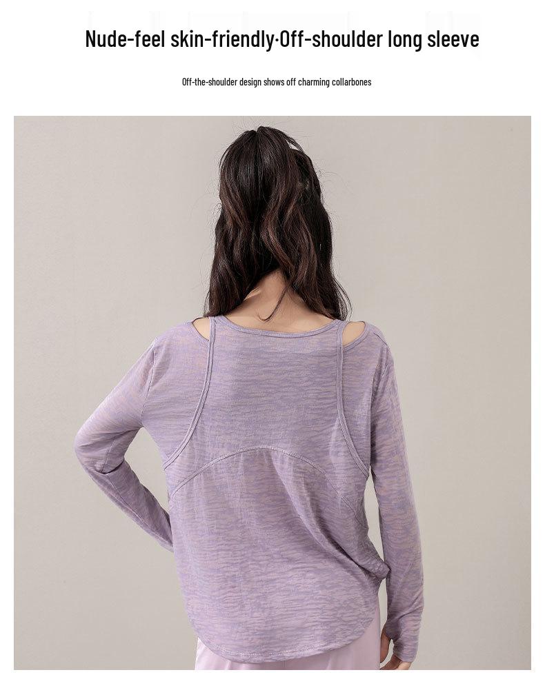 Women's Summer Casual Sportswear Set: 2024 Loose Long Sleeve Yoga Top with Sun Protection and Ice Silk Straight-Leg Pants