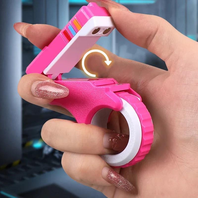 Rotary Finger Sliders Fidget Toys Office Pressure Relief Slider Ratchet Finger Fidget 3D Printed Fidegt Toys Fingertip Textured