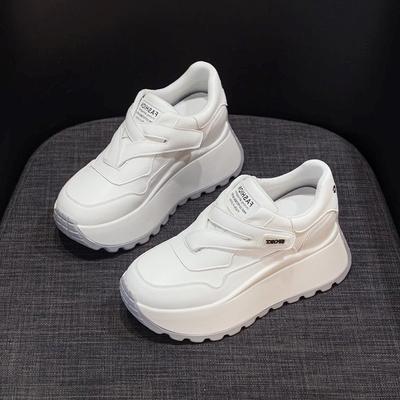 Autumn New Muffin Thick-soled Inner Height Increase Women's Single Shoes Versatile Round Head Casual Women