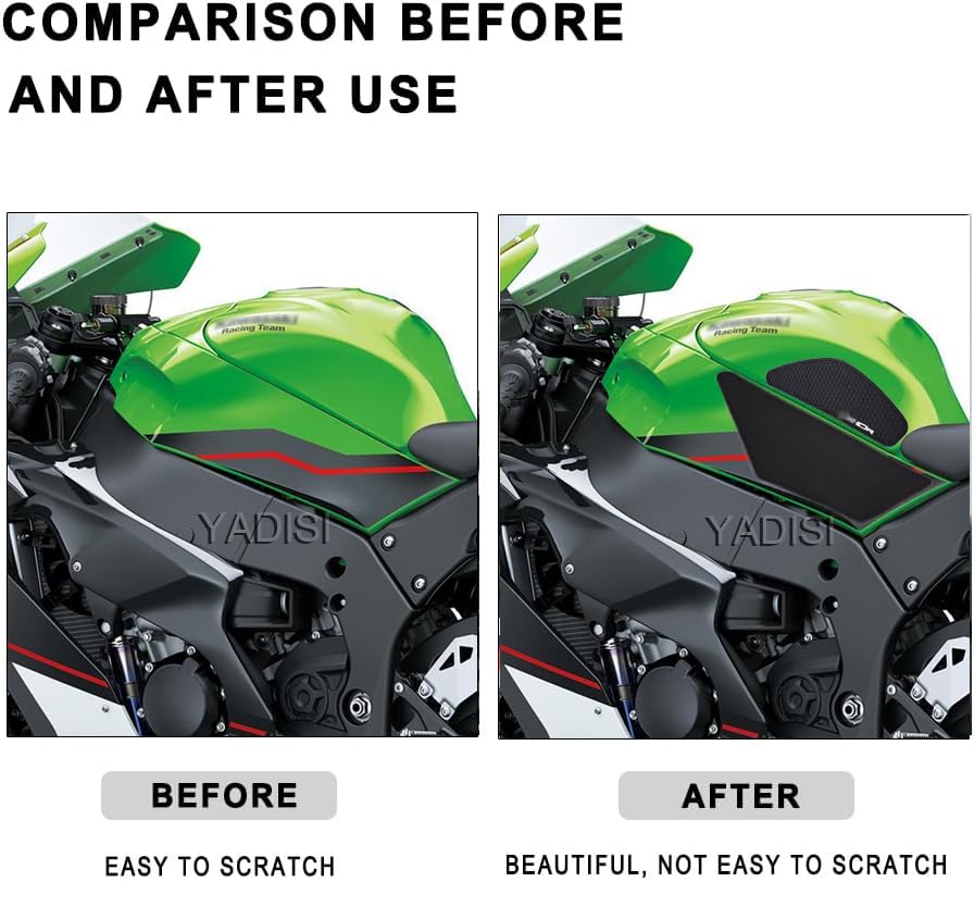 For ZX10R ZX-10R zx10r ZX 10R 2011-2025 Motorcycle Tank Pad Black Set Knee Grip Pad Tank Protector Pad Tank Traction Pad