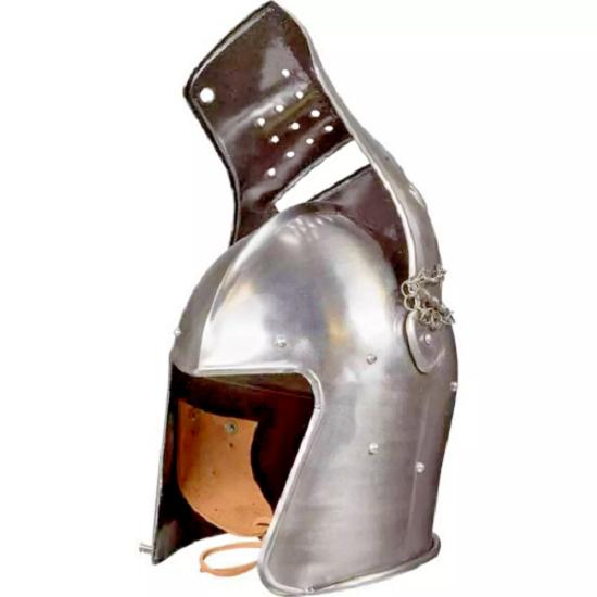 Medieval Barbute Visor Helmet Steel Head Armor Helmet Reenactment LARP Cosplay Warrior Helmet