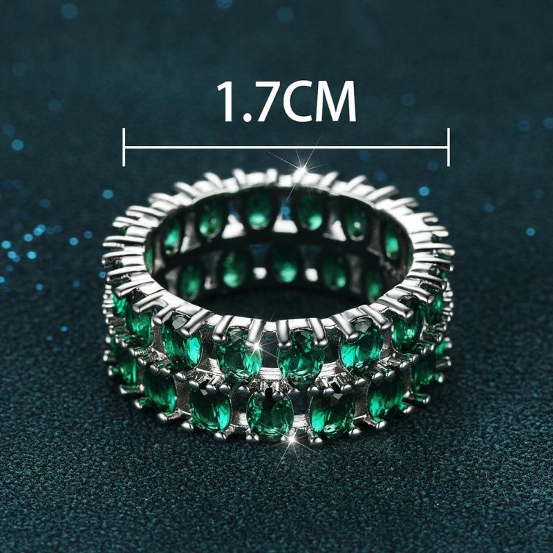 wih new simple and elegant double-row full diamond ring simple and versatile travel jewelry
