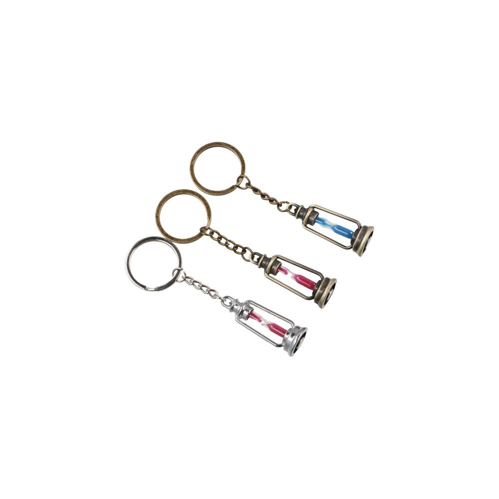 Metal Craft Metal Hourglass Keychain Retro Car Hourglass Pendant  Hourglass Decoration